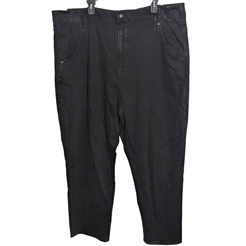 American Eagle Mom Jeans Pleated Front Black Plus Size 24